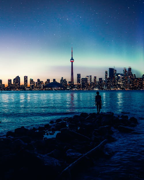 A City Skyline at Dusk