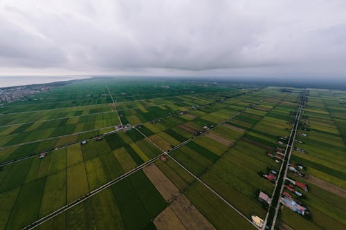 Бесплатное стоковое фото с Аэрофотосъемка, за городом, пахотная земля