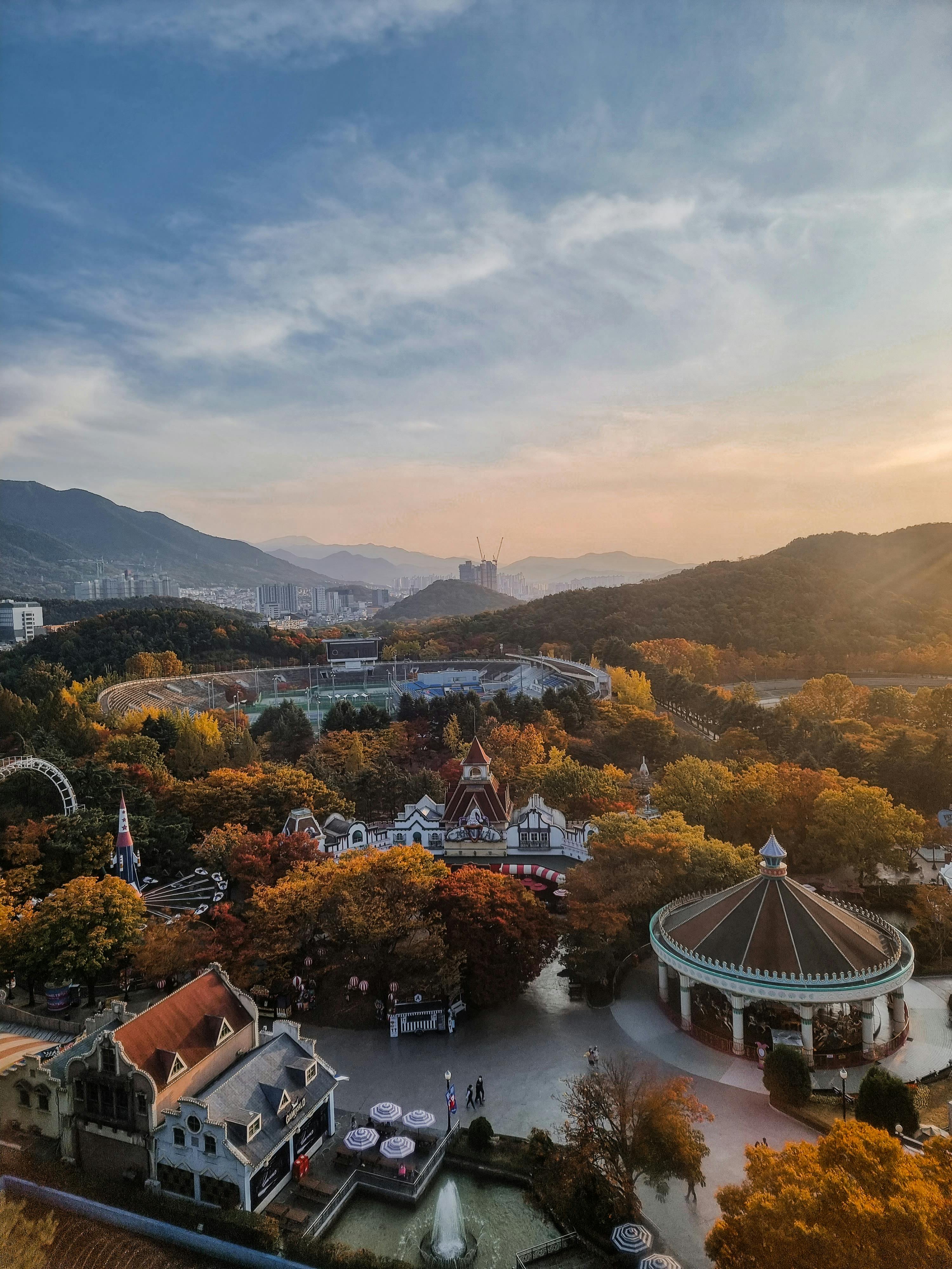 aerial view of e world theme park in daegu south korea