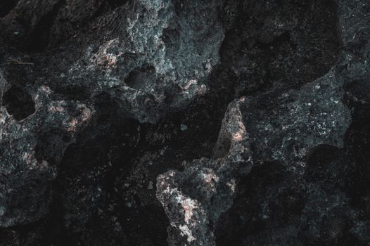 Close-up of rugged volcanic rock texture in Hawaii capturing natural geological details.