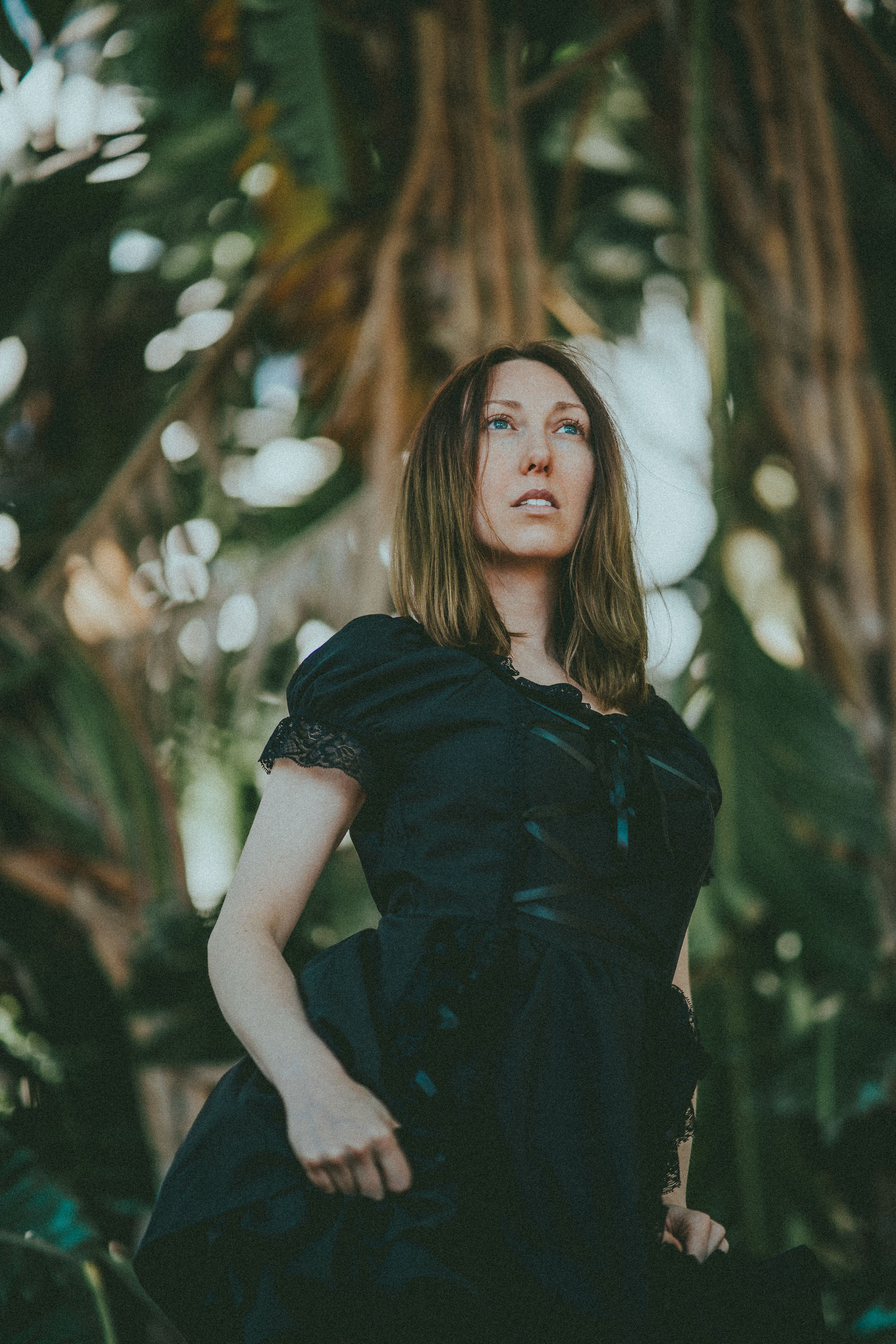 Young Woman in a Dress Posing in a Forest · Free Stock Photo