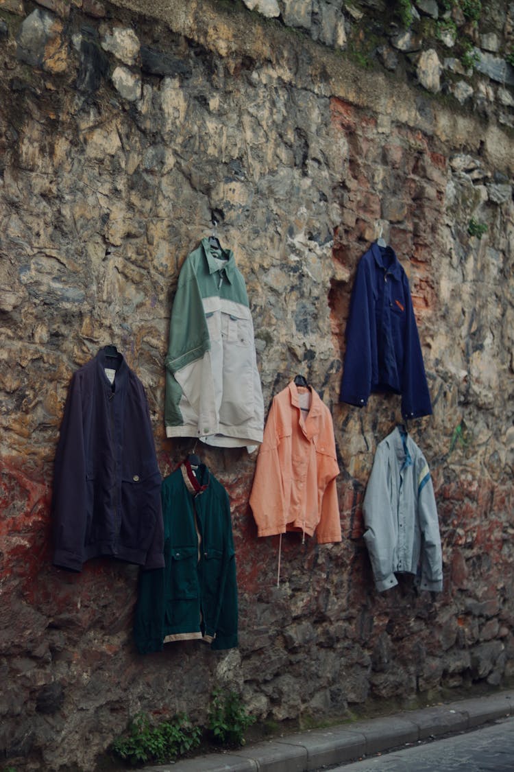 Jackets Hanging On The Wall 