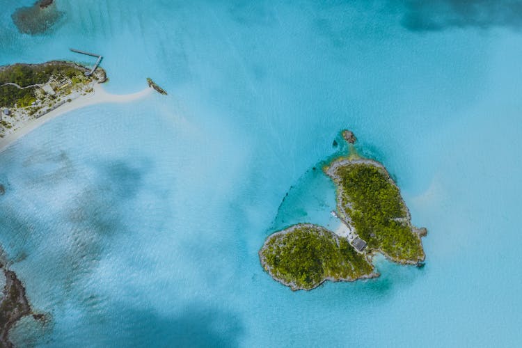 Aerial View Of Islands On Ocean