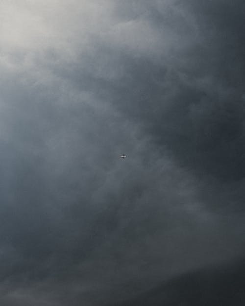 Ingyenes stockfotó felhők felett, kék ég, repülőgép témában