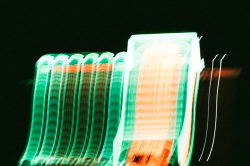 Free Colorful abstract light streaks captured at night, creating a dynamic visual effect. Stock Photo