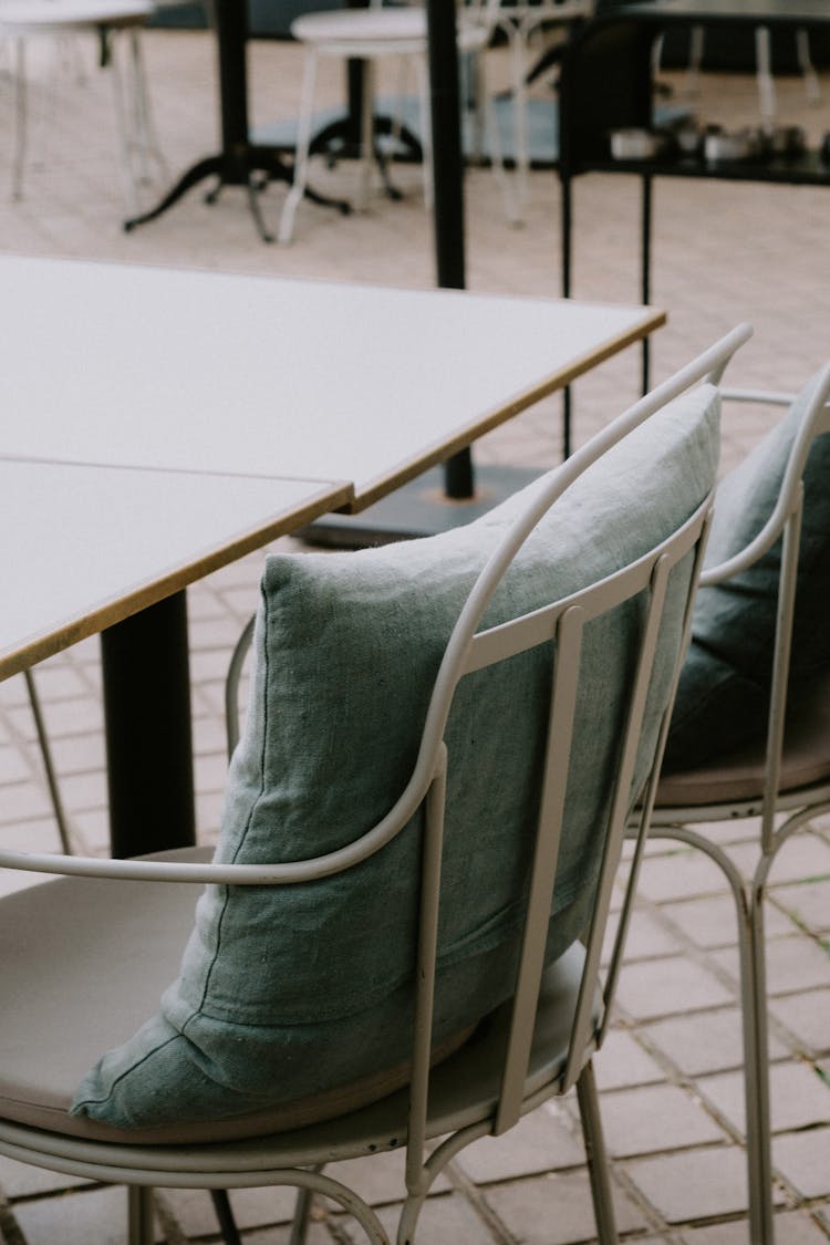 Chair With A Cushion In A Restaurant Patio