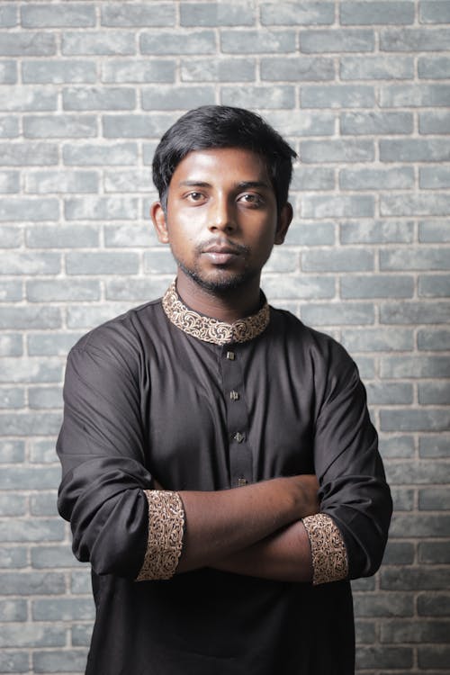 Portrait Of a Hindu Man With Crossed Arms