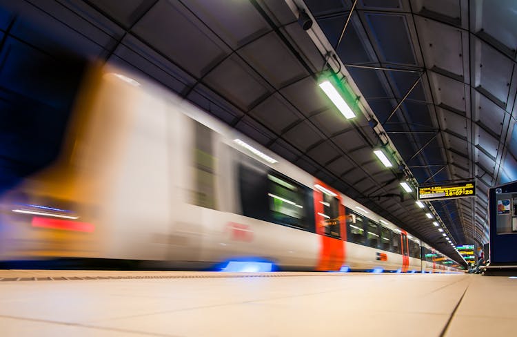 Beige And Red Train