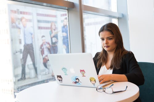 Woman Using Laptop