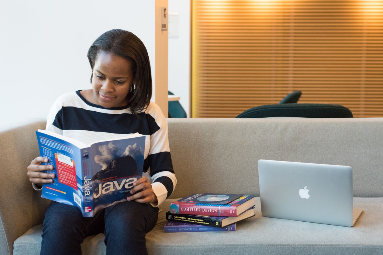 Woman studying programming