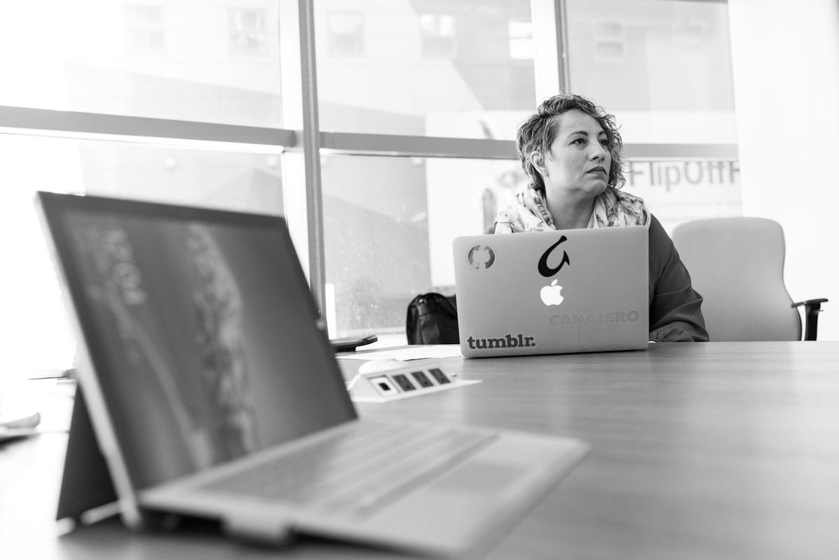 Executives reviewing technology strategy in a conference room