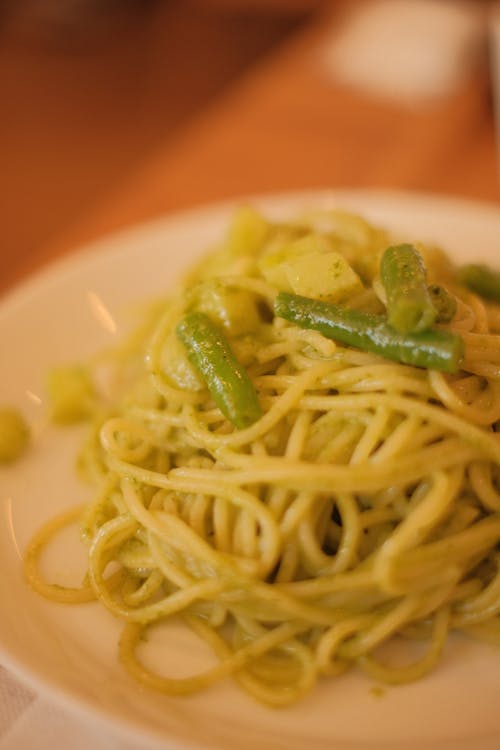 Close-Up Shot of a Pasta Dish on a Plate
