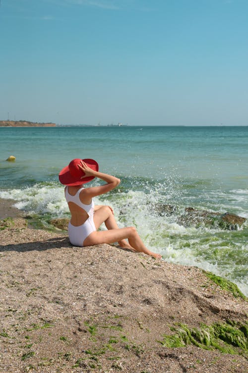 Photo of Woman wearing White Swimwear