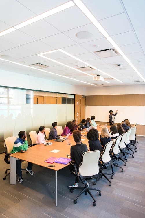 Free People Having Meeting Inside Conference Room Stock Photo