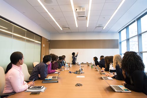 Free Group of People on Conference room  Stock Photo