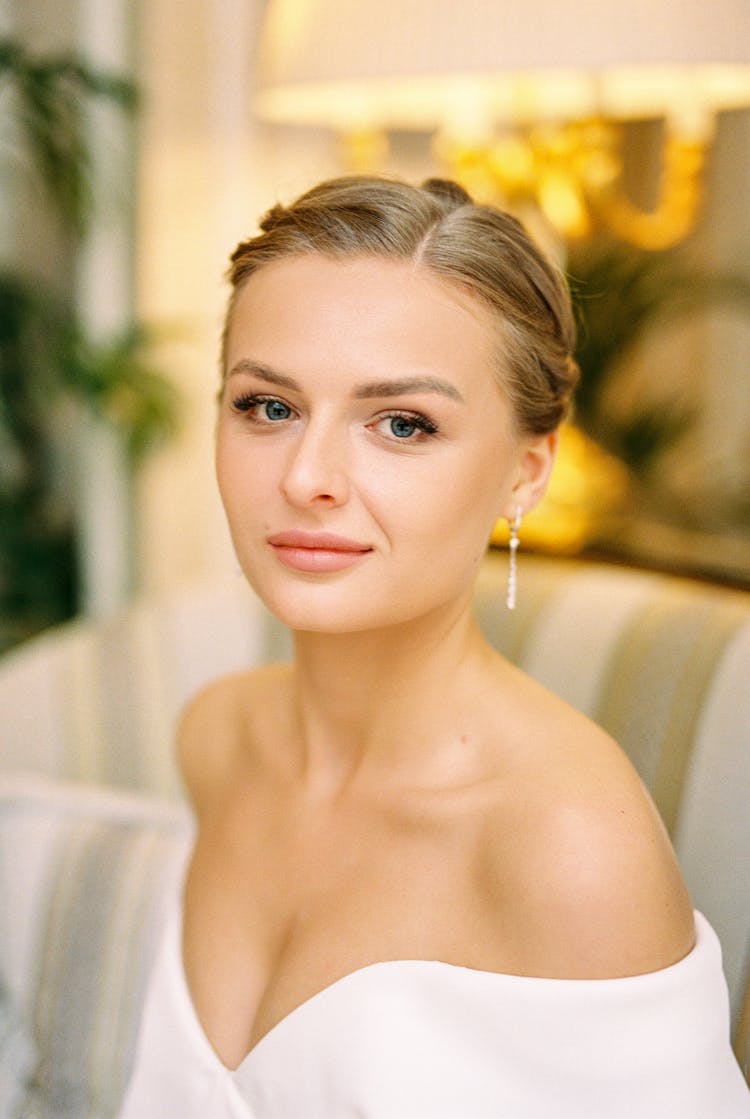 Portrait Of Bride In Elegant Updo