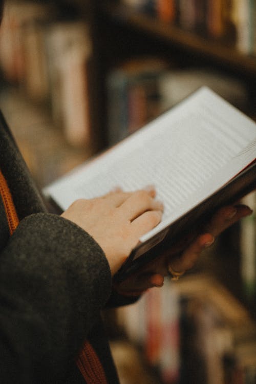 Free A Person Reading a Book Stock Photo