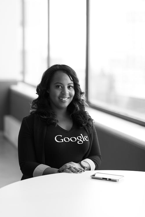 Woman Wearing Google-printed Shirt