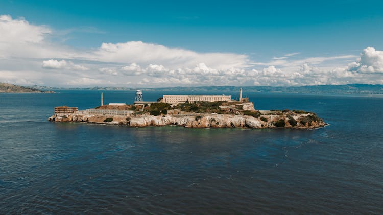 Aerial Shot Of The Alcatraz Island