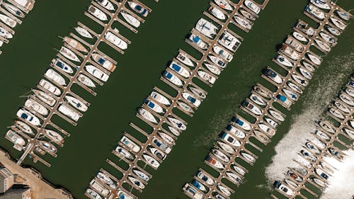 Drone Shot of a Harbor 