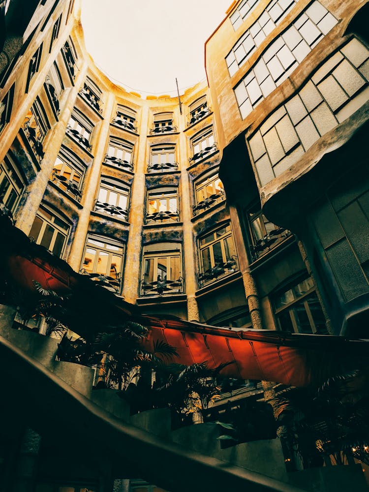 Stairs In City Apartment Building Yard