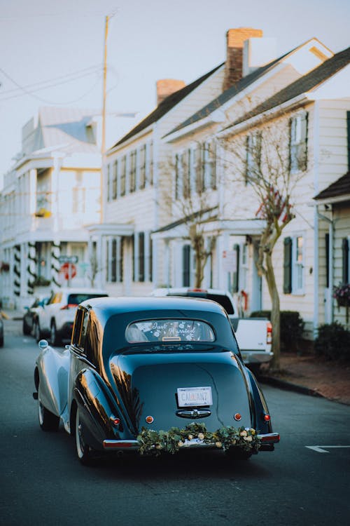 Vintage Car Decorated for Wedding Ceremony