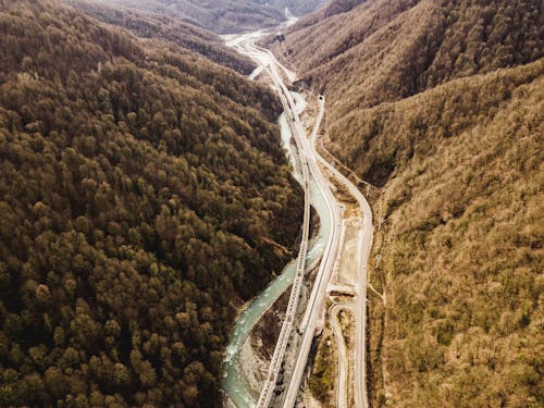 高速公路的航拍