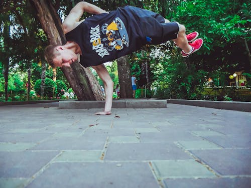 Person Balancing Using One Hand