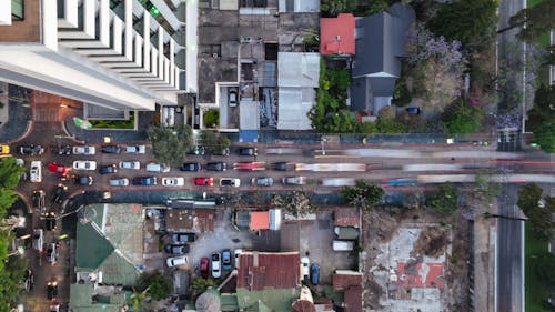 Top View of Cars in the Road