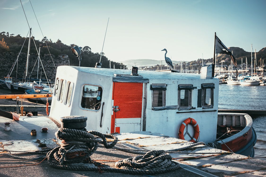 Fischerboot Auf Einem Dock