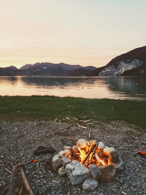 
A Campfire by the Lake