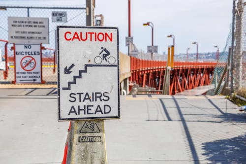 Warning Sign Before a Bridge