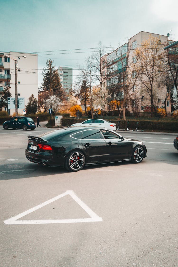 
A Black Audi RS 7 On The Road