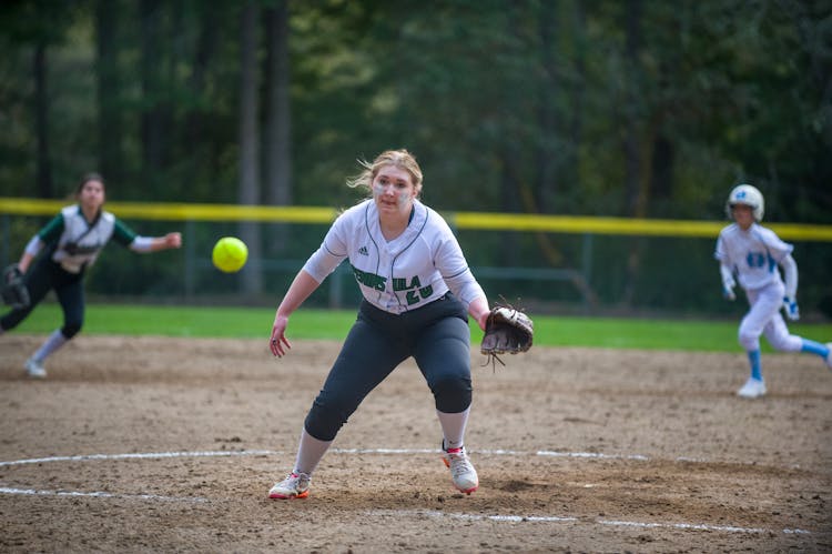 Girls Playing Baseball