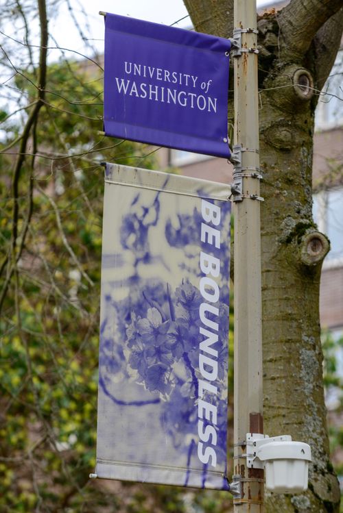 Large format pole banner printed for outdoor display