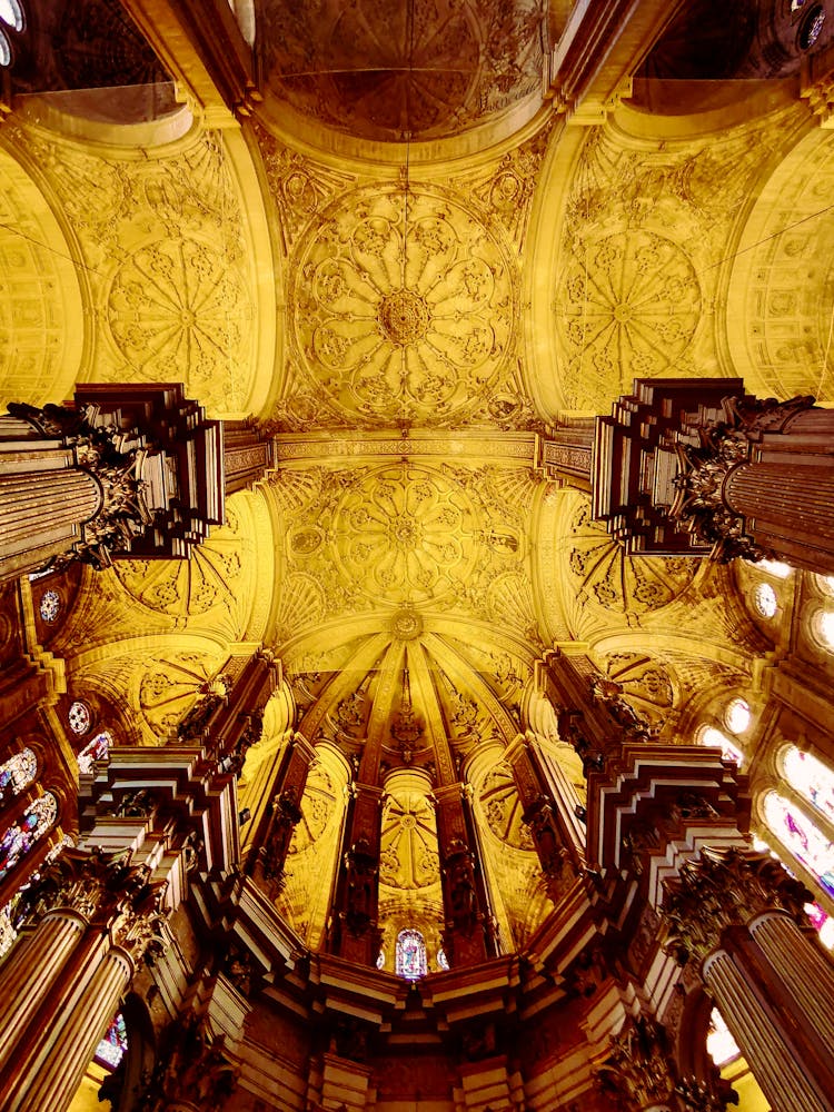 The Ceiling Of The Cathedral Of Malaga In Spain