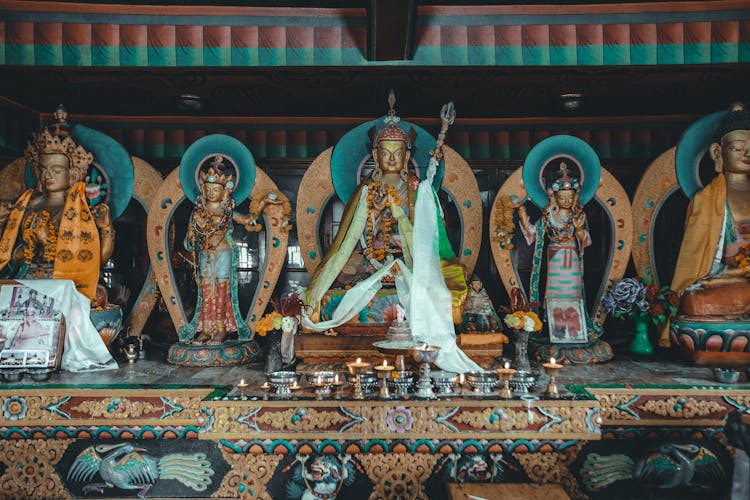 Hindu Deities In An Altar