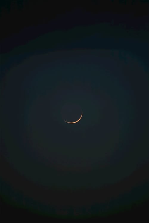 Free A Crescent Moon in the Night Sky  Stock Photo