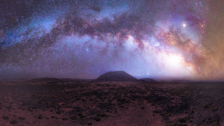 Milky Way Arch Over Volcano