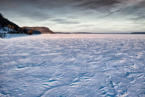 Free Ice Frozen Lake Surface During Winter Stock Photo