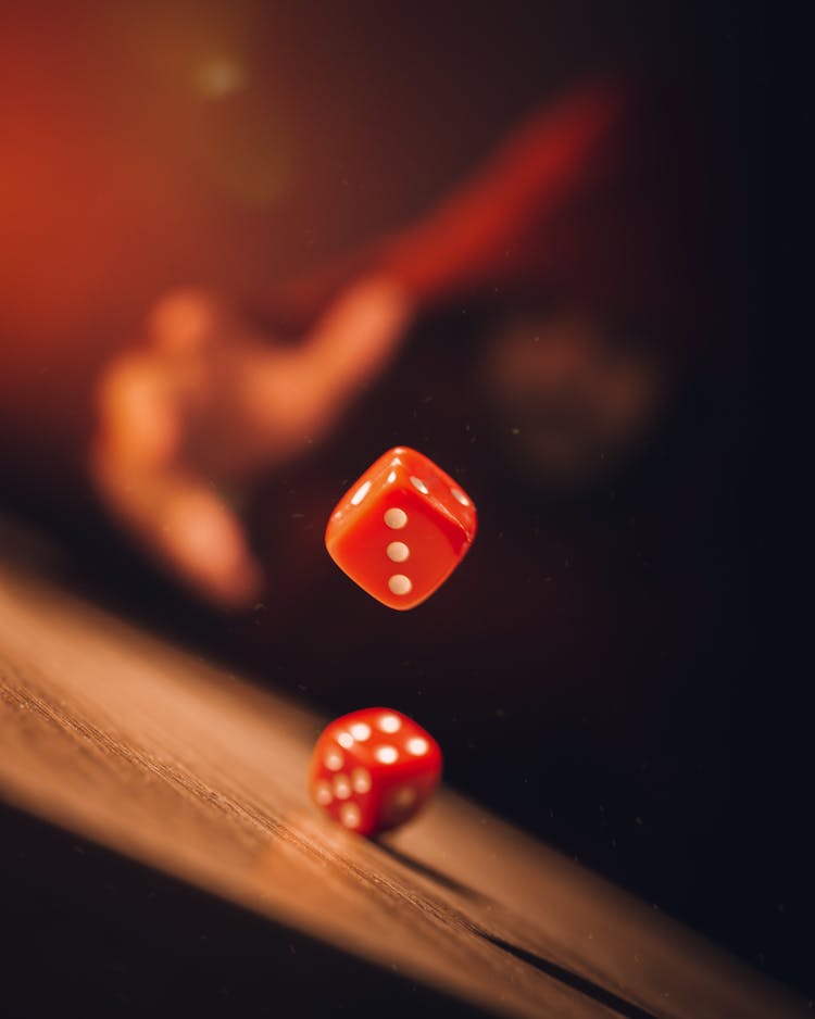 Rolling Dice In Close-up Shot