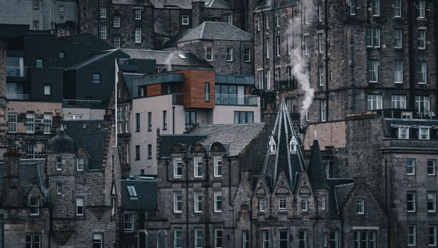Clash of Old and New Buildings in a City
