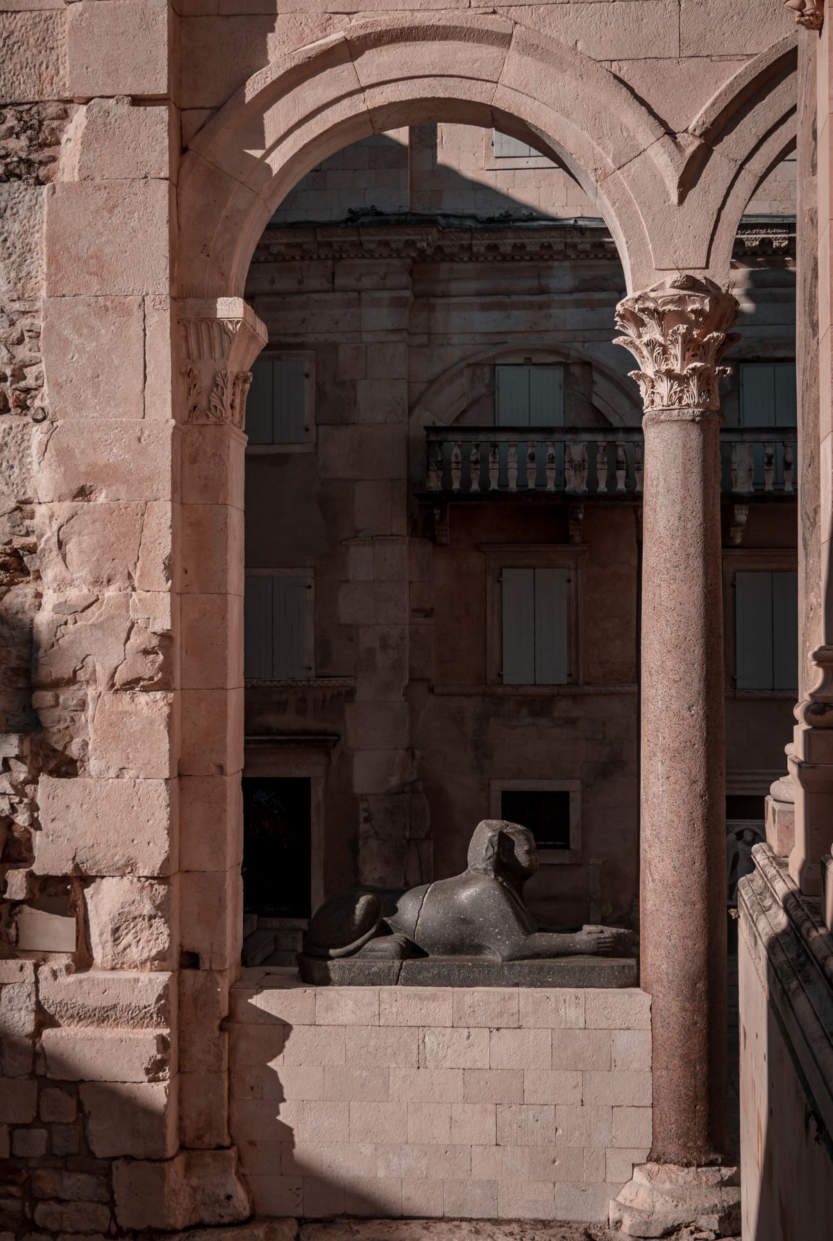 The Roman peristyle of Diocletian's Palace in Split