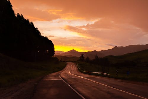 An Empty Asphalt Road