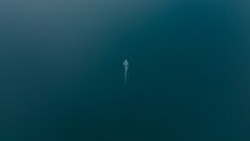 White Boat on Blue Sea