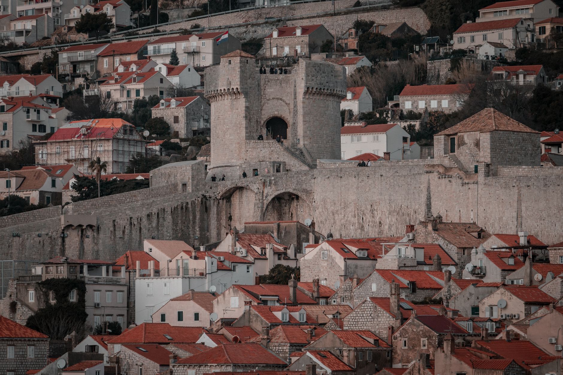 Stradun main street of Dubrovnik Old Town in early morning