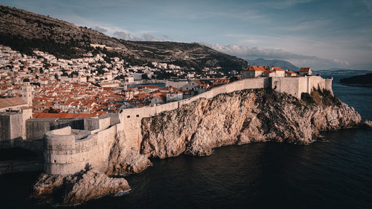 An Aerial Shot Of The Walls Of Dubrovnik