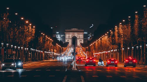 Free A View of the Arc De Triomphe in Paris Stock Photo
