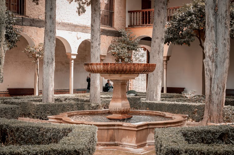 Fountain In The Graden Of Alhambra, Granada, Spain