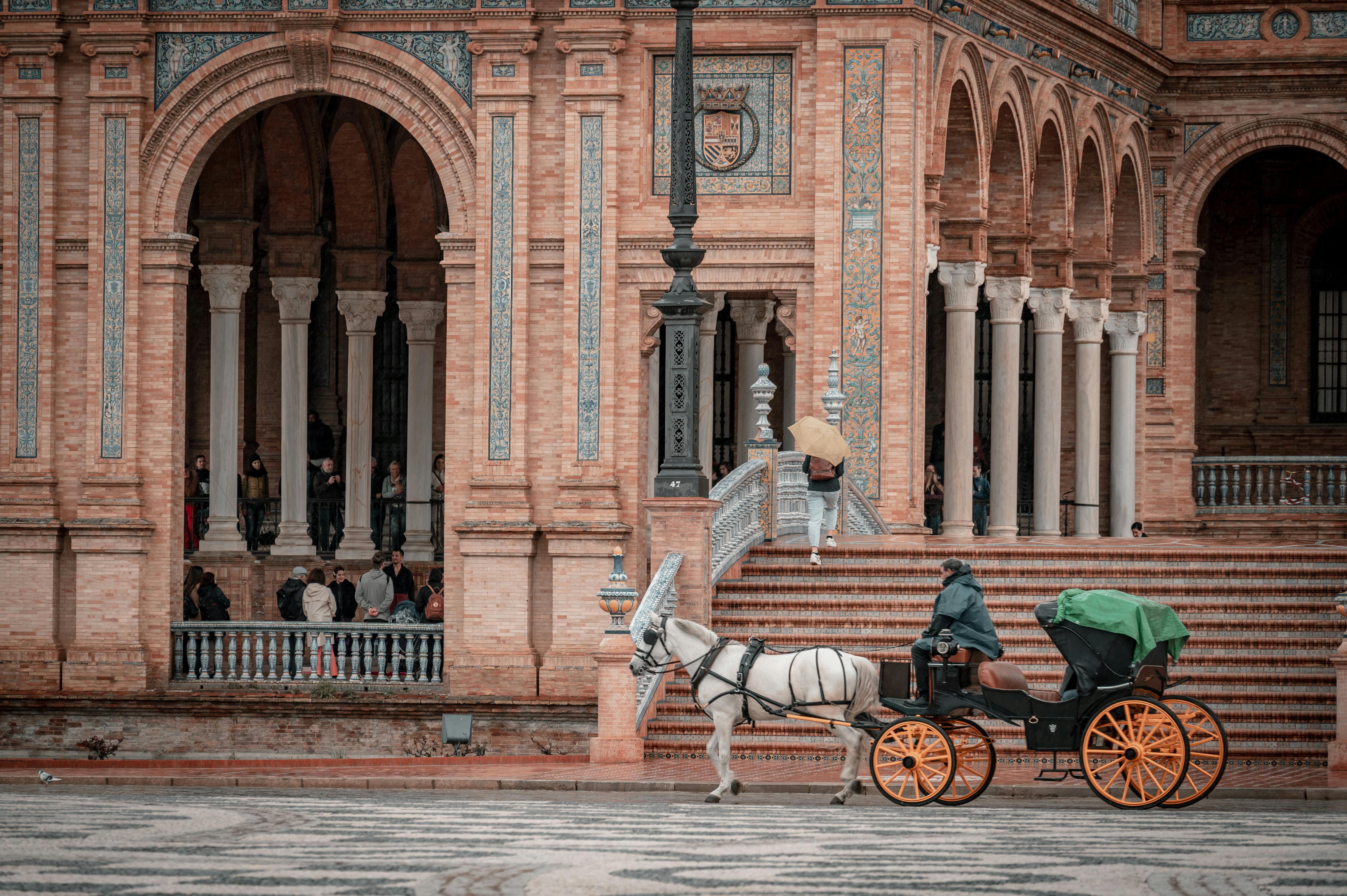 photo of a carriage in spain square in seville